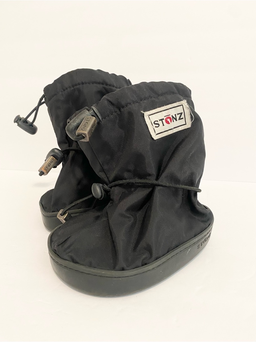 Stonz Toddler Booties Black Large 1-2.5yr Fleece Lined Rain Fall Winter Boots